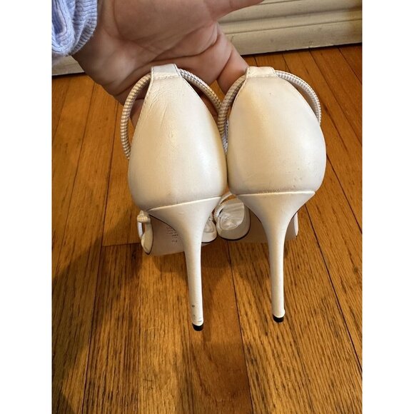 SCHUTZ Gaiah Ankle Strap Sandals in White Leather Size 8 EUC - Picture 8 of 11